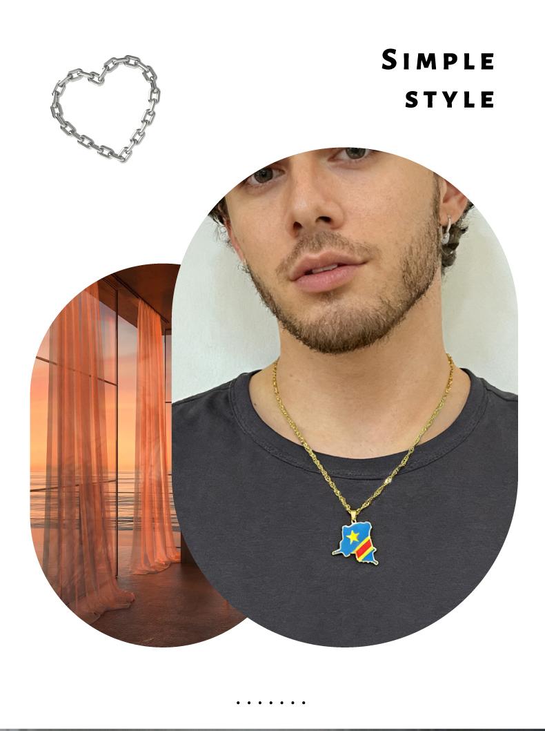 GGIRL Fashion World Map Pendant Necklace 18K Gold Plated National Flag Design for Men Women Neutral Gift Travel Enthusiast Modern Versatile Streetwear Statement Jewelry，Fashion Jewelry Gift for Holiday Haul Christmas Birthdays Anniversaries