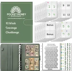 Pocket Money, saving book money Cash Envelope Savings Pocket Money Cash Saving Challenge Cash Book Cash Binder Group Cash Challenge Savings Challenge Financial Goal, Tony Robbins, Paige Pritchard, Stacey Flowers