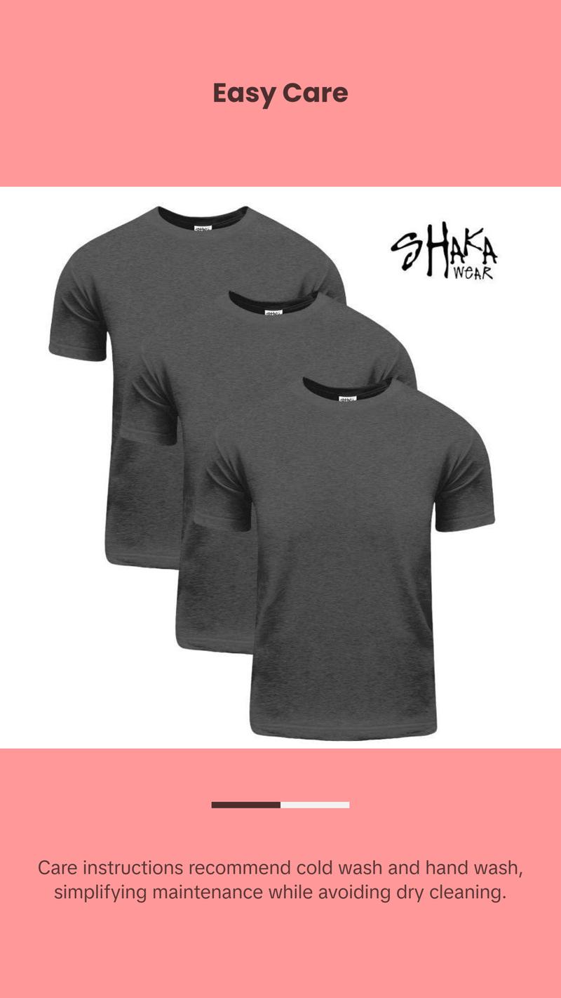 3  Tees Shaka Wear Crewneck 7.5 Oz Super Max Heavyweight T-Shirt Top T-shirt Casual Man Cotton Menswear Short Sleeves
