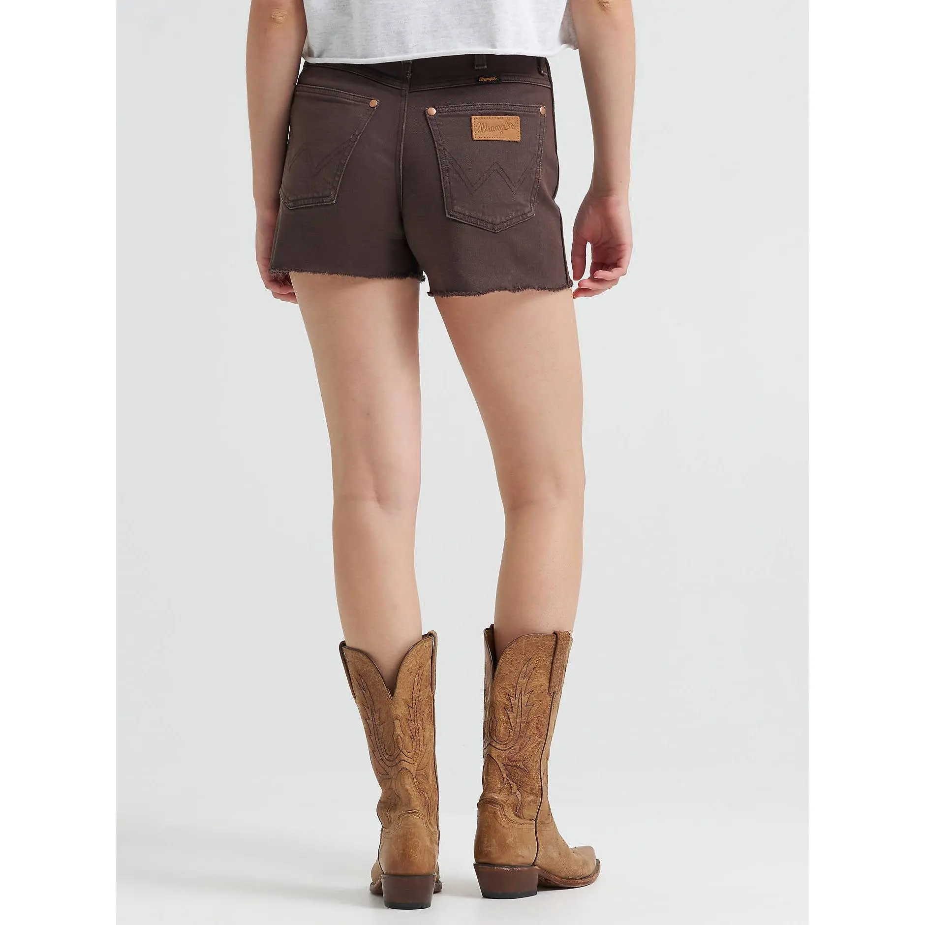 Wrangler Women's Cotton Button Cowboy Cocoa Shorts - Flattering Fit, Stylish Leg Design, Comfortable Bottom Wear