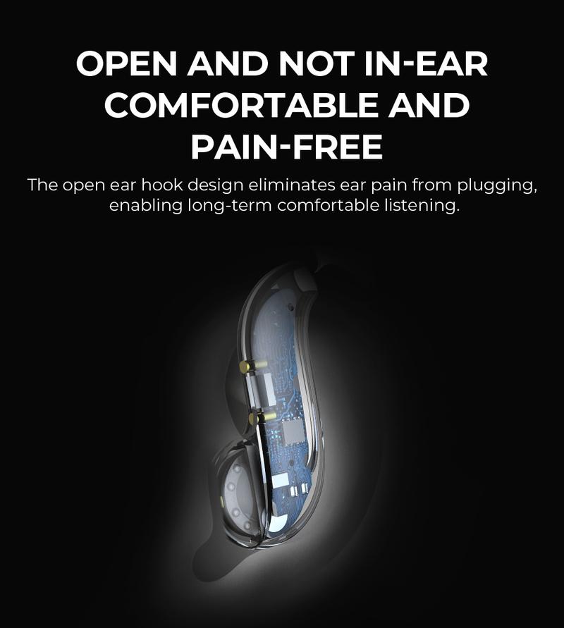 HTC NE23 OWS Open Ear Headphone,Bluetooth 6.0 Earphones, Wireless Earbuds for Music & Phone Calls, IPX5 Waterproof Sports Headphones with Long Endurance