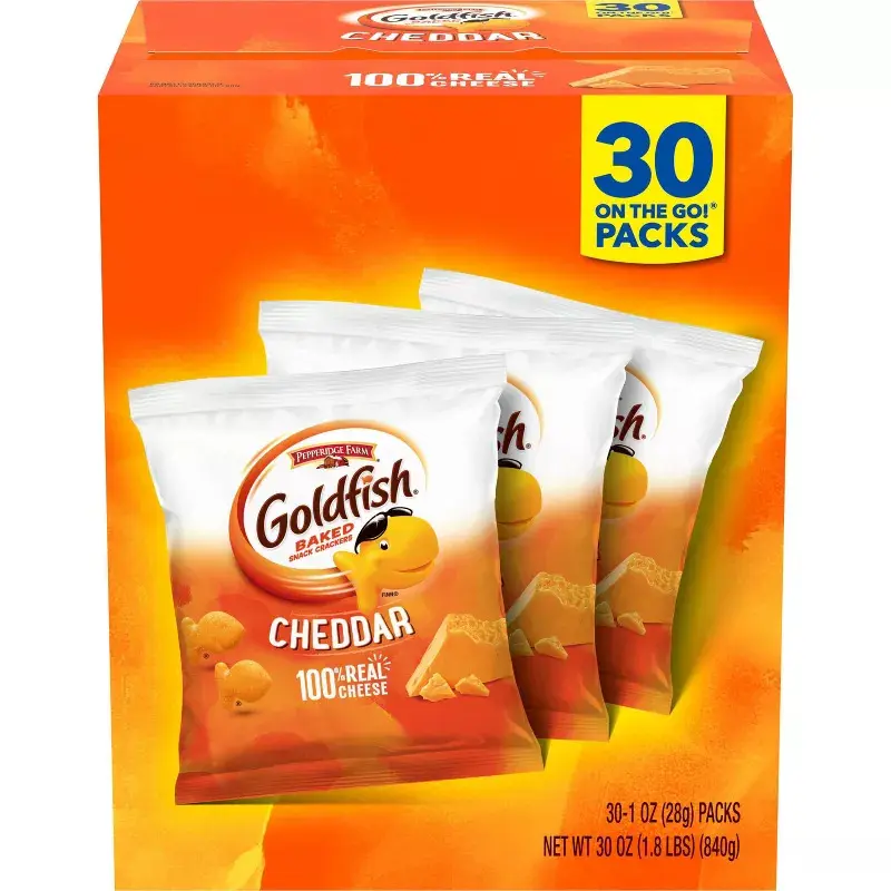 Goldfish Cheddar Crackers Snack Pack Multipack Box - 30oz/30ct