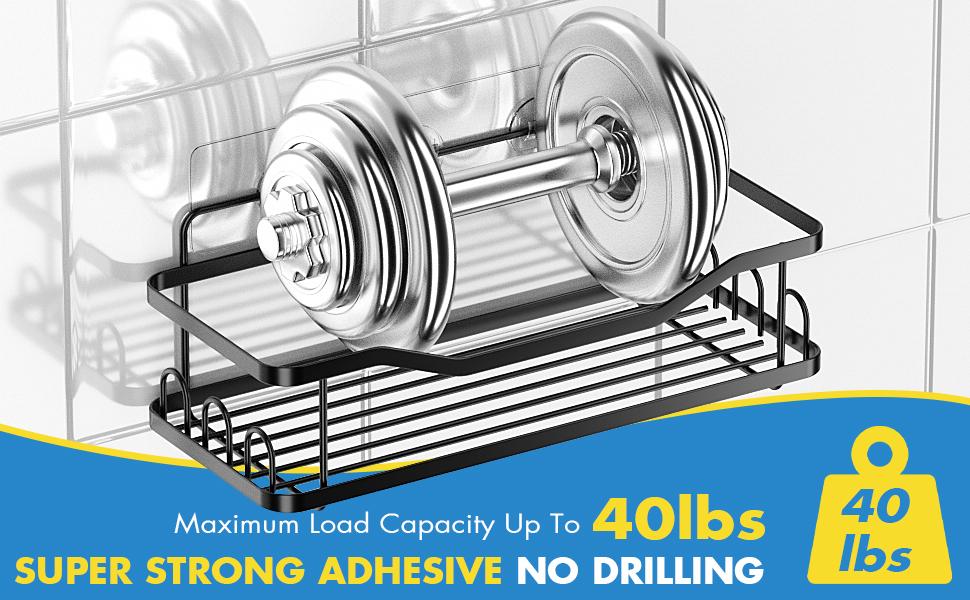 6 Pack Shower Caddy Shelf Bathroom Shower Organizer Rack No Drilling Multifunctional Organizer,Self Adhesive Black Bathroom Shelves Basket For Holding Shampoo Soap Bathroom Toilet