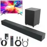 DAZONE Stereo Soundbar with Subwoofer-Amp, Heavy Bass Speakers, Wireless Bluetooth Home Audio System, USB+BT+Aux Connectivity, Multiple Sound Preset PC Speakers, Black