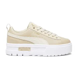 PUMA Womens Mayze Lace Up Platform Sneakers Shoes Casual - Beige