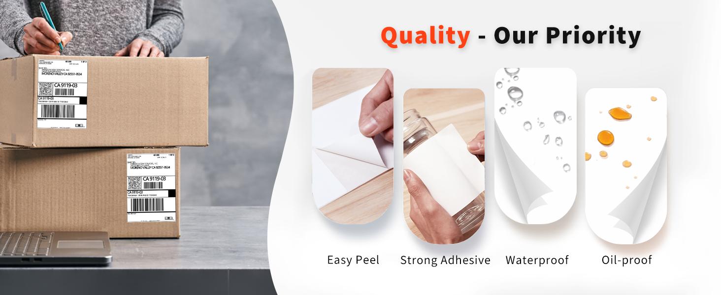 JADENS 4x6 Thermal Printing Labels 6000pcs/12 Stack (500 Pcs per Stack) - Labels for Thermal printer Waterproof, BPA/BPS Free, Most Thermal Printer, Perforated, Commercial Grade