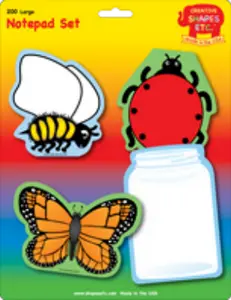 SHAPES ETC. Large Notepad Set - Insects