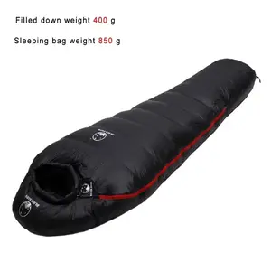 Very Warm White Goose down Filled Adult Mummy Style Sleeping Bag Fit for Winter Thermal 4 Kinds of Thickness Camping Travel BLACKSNOW