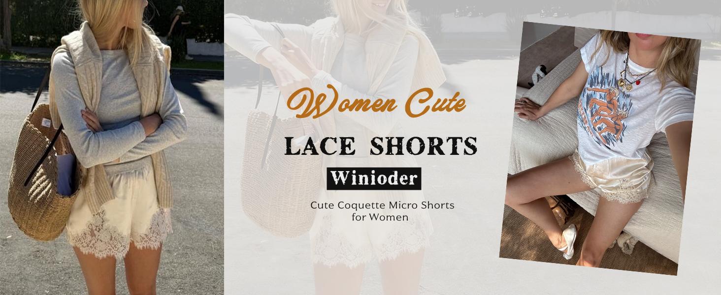 Satin Silk Lace Shorts for Women YeeZaa Y2K Cute Coquette Satin Shorts 2026 Spring Summer Low Rise Lace Trim French Knickers Micro Mini Lounge Pajama Style Short