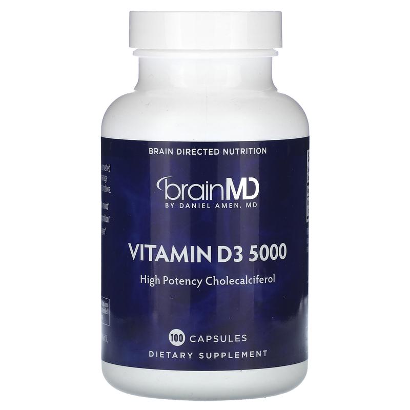 BrainMD Vitamin D3 5000, 125 mcg (5,000 IU), 100 Capsules