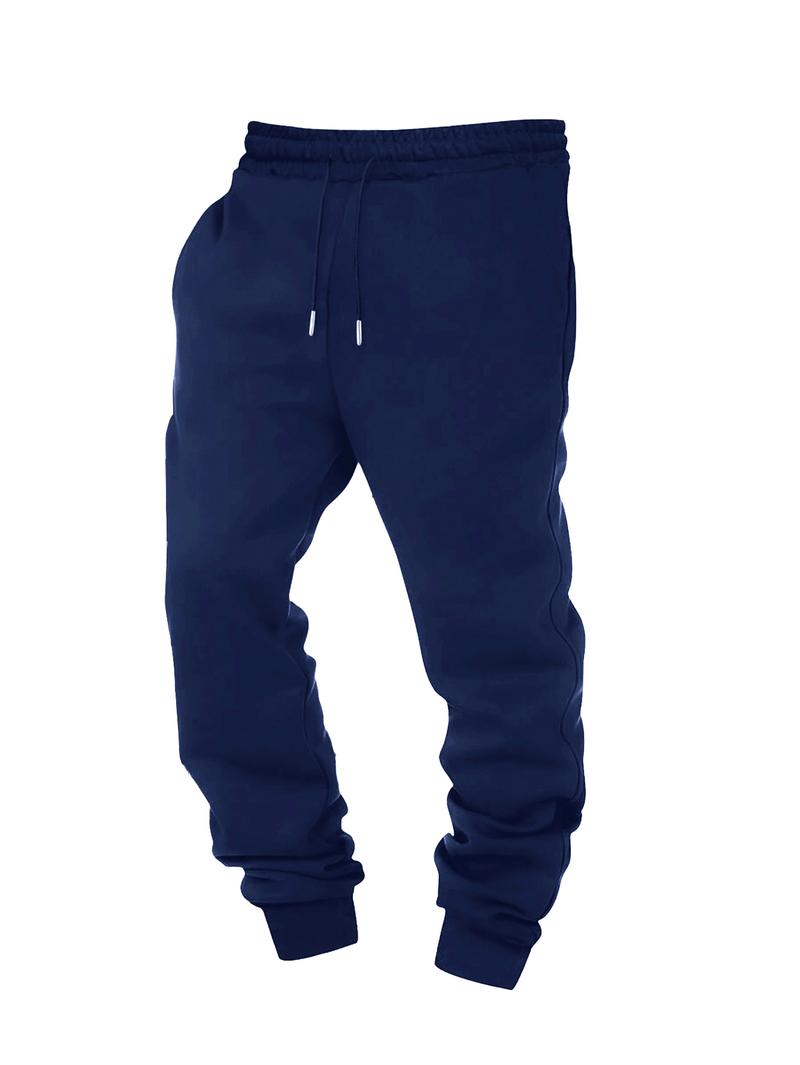 CCCMAI Men's casual fleece-lined pants with leg tie design and zipper pockets, thick and warm, comfortable to wear. Men's Clothing Simple Sports Pants Men's Pants Menswear Trouser. Plain