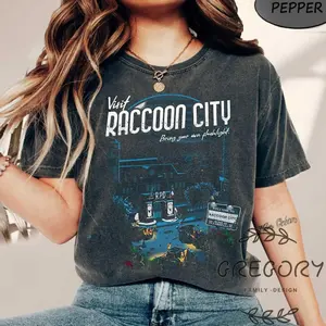 Visit #Raccoonnn City Retro Comfort Colors Shirt, Welcome To #Raccoonnn City Tee, Resident Evil Inspired Shirt, Leon Kennedy