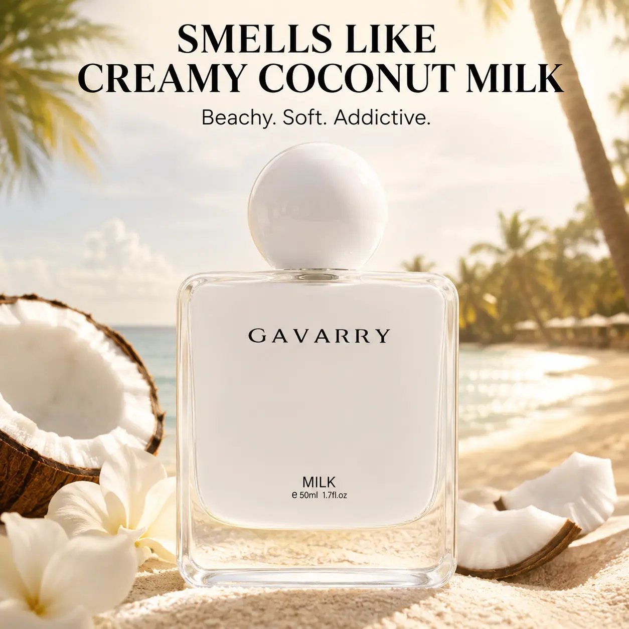 Women's Vanilla Coconut Milk Perfume Spray - 50 ml Alcohol-Based Sweet Gourmand, Creamy Tropical Beach Scent, Long-Lasting Fragrance Gift for Her, 50 Ml Bottle, Alcohol Base