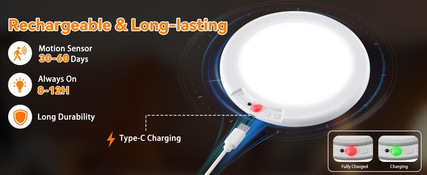 Rechargeable Ceiling Light 2-Pack, 3 Color Modes, Motion Sensor with Remote, Wireless Battery-Operated Magnetic LED Lights for Shower, Closet, Pantry, Shed, Hallway, Porch, Garage Rechargeable Ceiling Light 2-Pack, 3 Color Modes, Motion Sensor with Remote, Wireless Battery-Operated Magnetic LED Lights for Shower, Closet, Pantry, Shed, Hallway, Porch, Garage