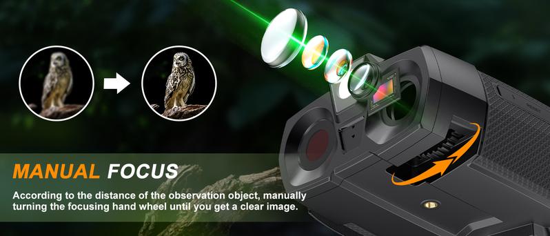 NiteHawk 4.5" Night Vision Goggles 4K Binoculars with 32GB SD Card 10X Digital Zoom 5000mAh Battery 7 Levels Infrared for Wildlife Observation Hunting Camping Men Gifts