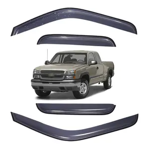 Tape-on -For Chevrolet Silverado 1999-2006 Extended Cab &GMC Sierra 1999-2006 Extended Cab Window Visor- Black# Rain guard# Rainproof#Sun Shade#UV Protection# Vent Shades# Car Windshield# Car Weather Shields# Wind Deflector
