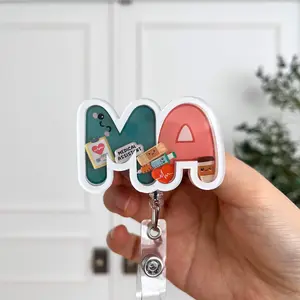 Medical Assistant Shaker Badge Reel – MA Badge Holder, Cute Medical ID Clip