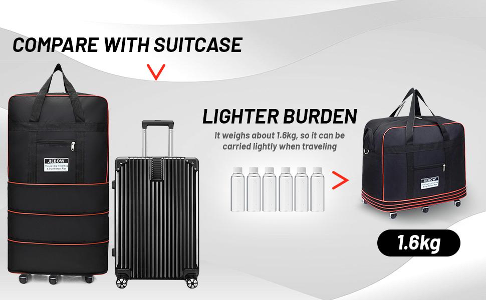 100L Large Capacity Expandable Duffel Bag with Wheels, Lightweight Foldable Luggage for Air Travel, Moving & Weekend Trips