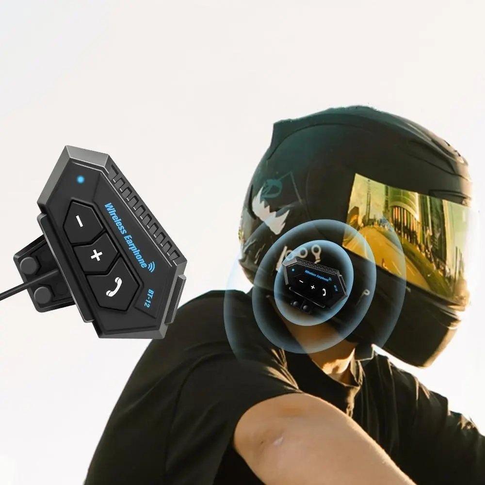 Bluetooth-compatible Motorcycle Helmet Headset Bt5.0 Wireless Hands-Free Stereo Earphone Speaker Noise Cancelling with Microphone Motorcycle Accessories