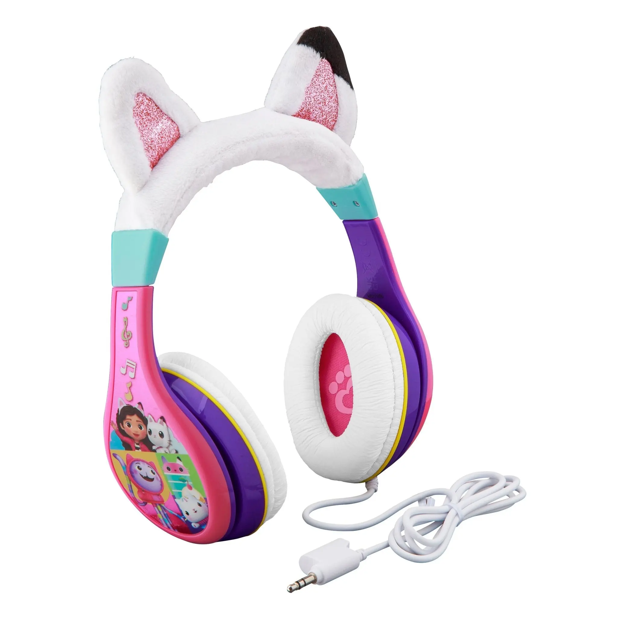 Gabbys Dollhouse Wired Headphones for Kids, Durable Adjustable Stereo Audio Headphones Compatible with Multiple Devices