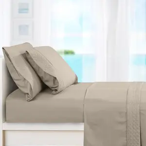 Elegant Comfort Quilted 4-Piece Sheet Set - Premium Hotel Quality with Deep Pocket and Quilted Hem Design