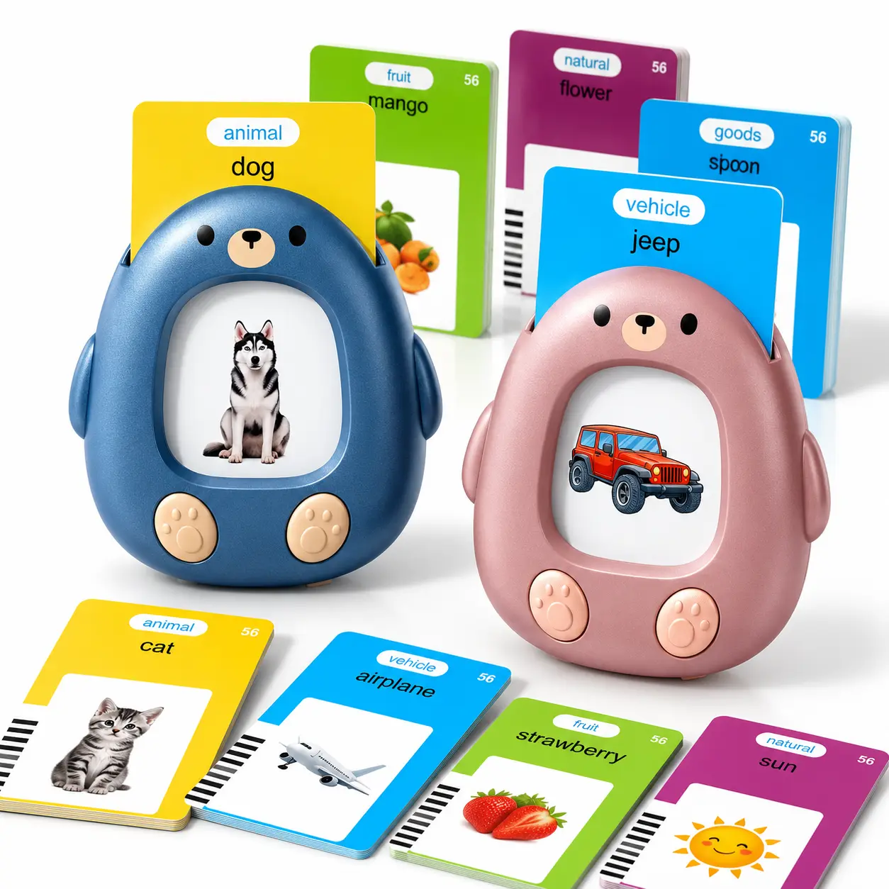 Talking Flash Cards – 224 English Words for Toddlers & Preschool Learning, Educational Language Toy
