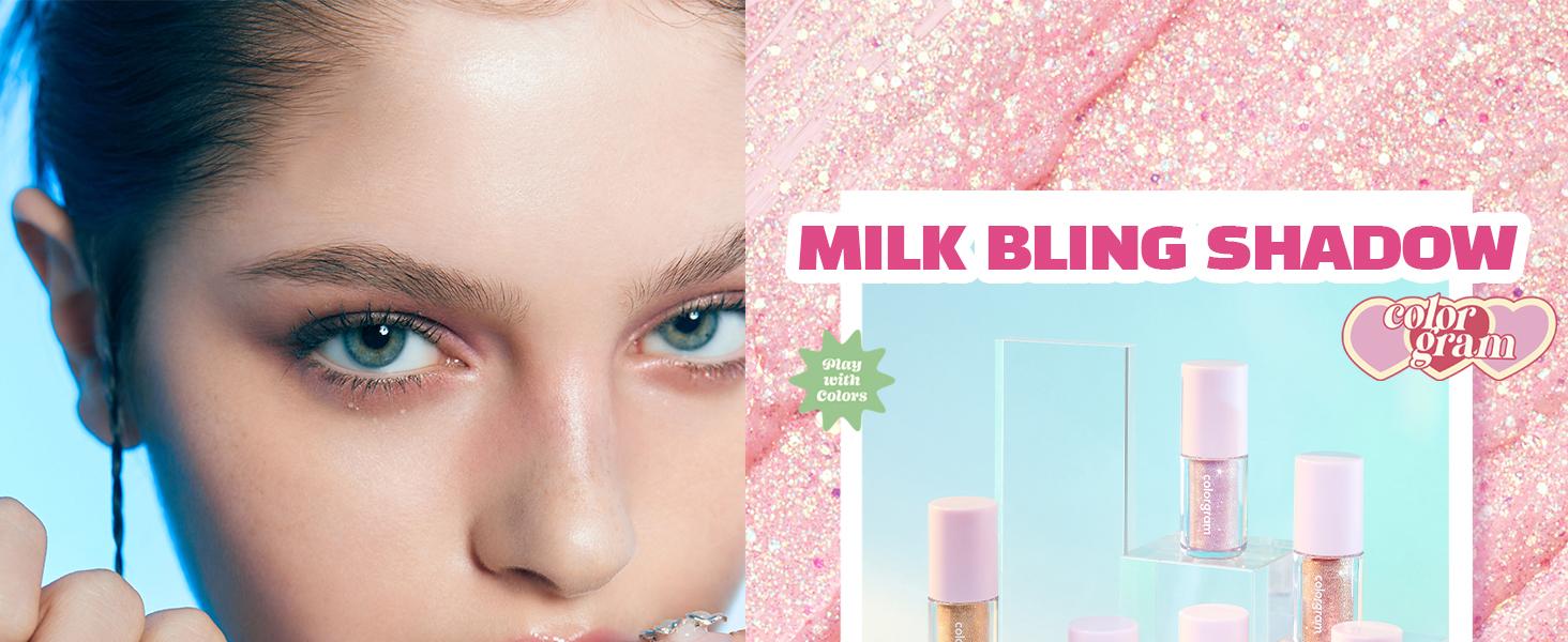 [Special Offer] Colorgram Milk Bling Shadow - 13 Spring Pink Ending, Weightless & Shining, Cruelty-Free, Long Lasting, Non-Sticky Liquid Eyeshadow