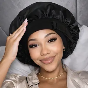 Silk Bonnet for Sleeping Double Layer Satin Bonnet Adjustable Bonnets for Black Women Sleep Cap Reversible Hair Bonnet for Curly Hair(pur) school gift Men's Sleeping Bonnet satin adjustable strap