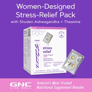 GNC Women's Stress Relief Vitapak, Stress & Cortisol Management with Cognitive Support, 30 Count