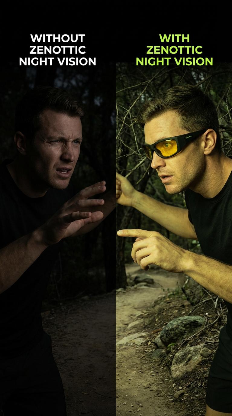 ZENOTTIC Silicone Windproof Sports Glasses Night Vision Lightweight Flexible Frame UV Protection Anti-Dust Cycling Outdoor Eyewear Unisex