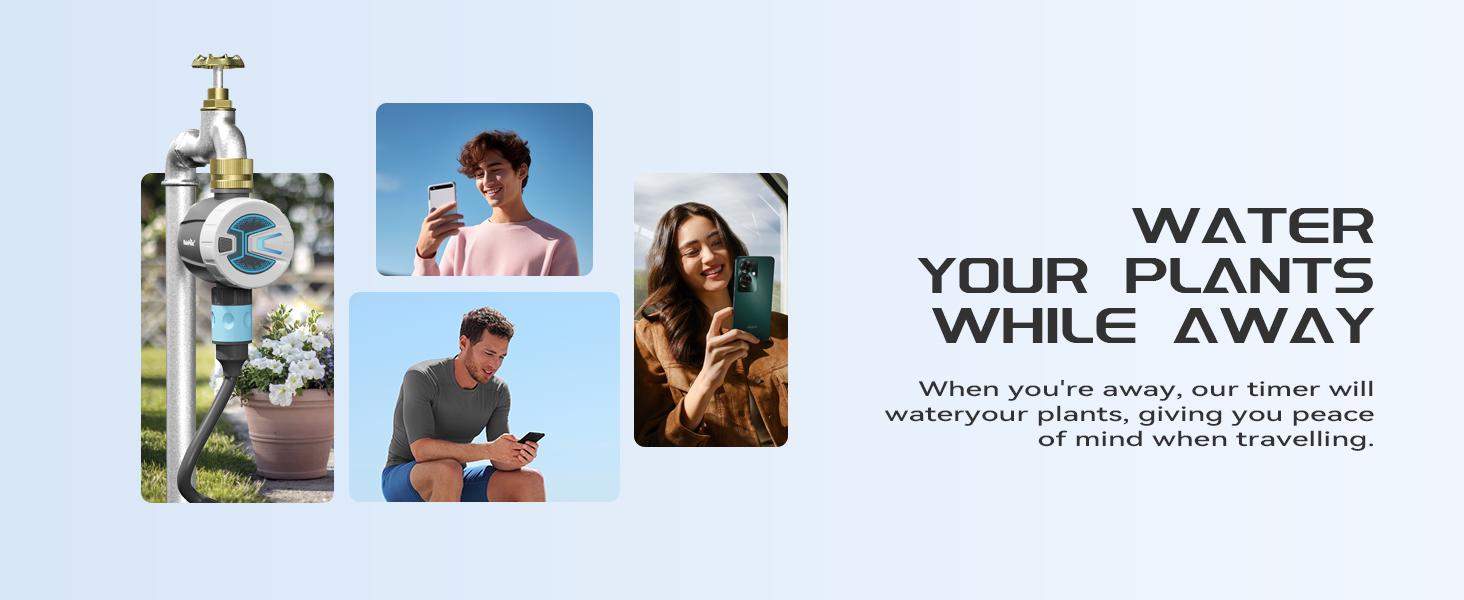 RainPoint WiFi Water Timer V2 2025 Release Brass Inlet Smart Hose Faucet Timer Automatic Irrigation System Controller with APP Control via 2.4Ghz WiFi and Bluetooth