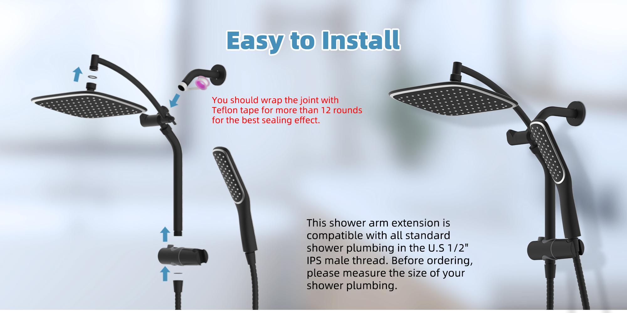 Rain Shower Head with Handheld Spray Combo, High Pressure Rainfall Shower Head, Height Adjustable Dual Shower Head, Luxury Waterfall Showerhead Bathroom