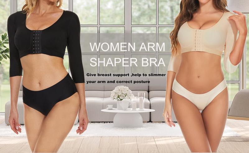 Arm Shaper for Women Post Surgery Arm Lipo Compression Sleeves Slimming Arm Faja Front Closure Shapewear Bra