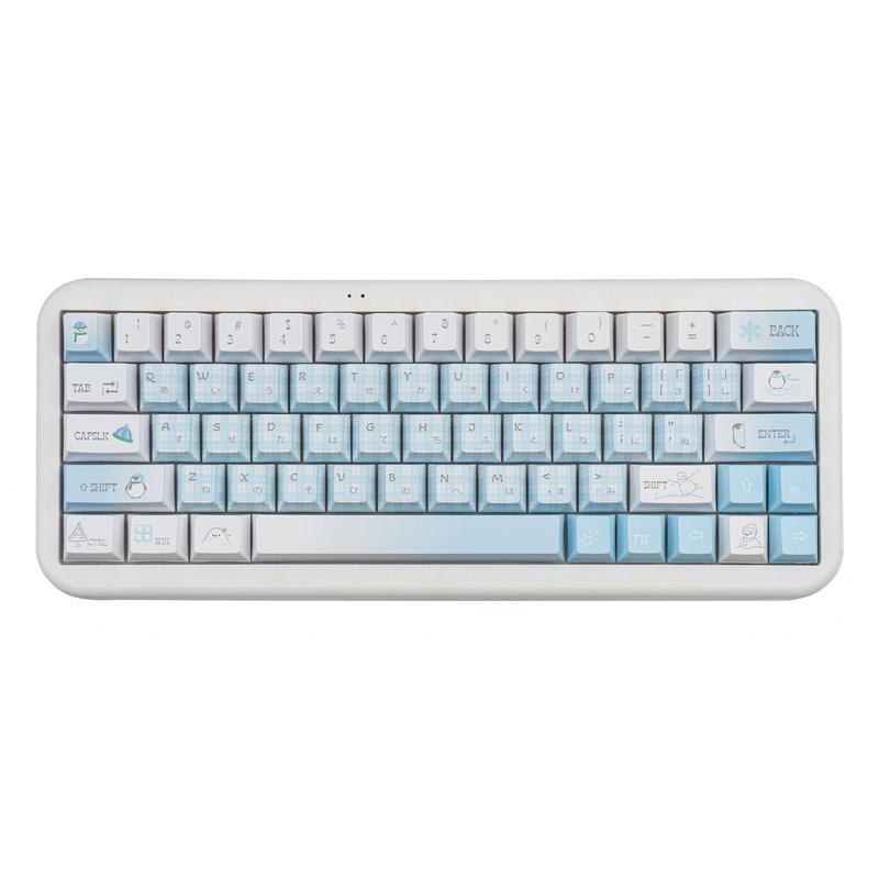 Ergonomic keycaps COOMICKEY Creamy Keycaps Set 145 Keys PBT Dye Sublimation Snowman Shape Blue Custom Keycap for 61/64/87/104/108 Cherry MX Switches ISO ANSI Layout Mechanical & Gaming Keyboard