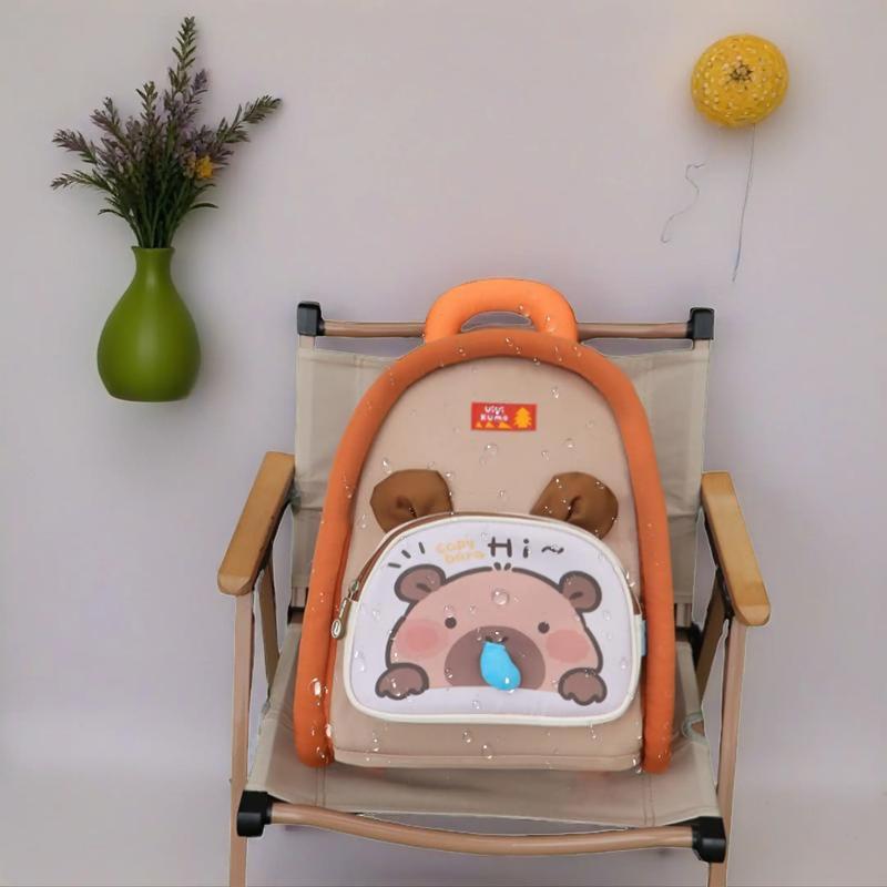 Uiuikumo #481 Capybara Double Shoulder Bag Cute Capybara Backpack Waterproof Dirt-resistant Adorable Schoolbag