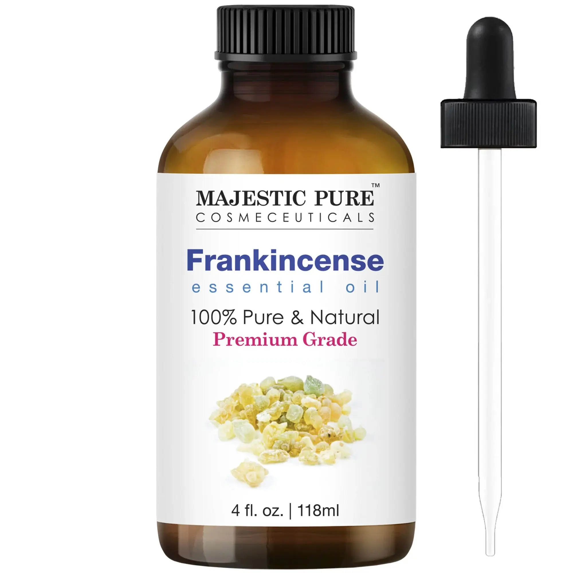 Majestic Pure Frankincense Essential Oil - 100% Pure and Natural, 4 fl oz Glass Bottle for Aromatherapy, Wellness