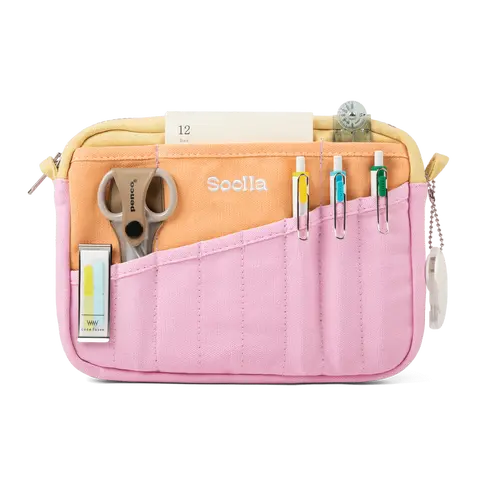 Soolla® Studio Pouch, Becca Sands Edition – 20-Pocket A5 Stationery & Art Tool Organizer with YKK Zipper
