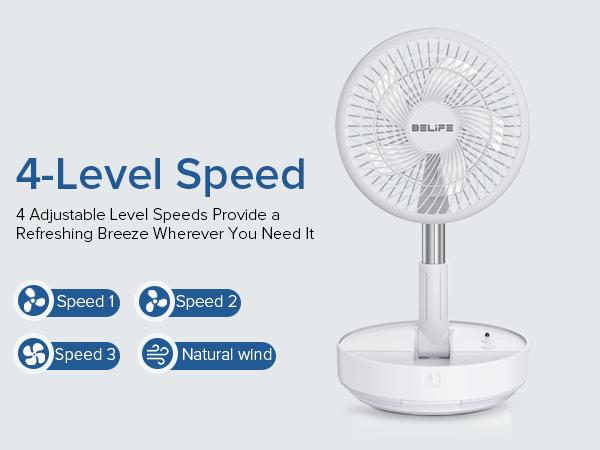 Belife X8 Portable Fan, Cordless Oscillating Fan with Remote, Foldable Telescopic Adjustable Height Fan, USB Rechargeable 7200mAh Battery Operated Camping Fan for Travel Outdoor Home Bedroom Sleeping