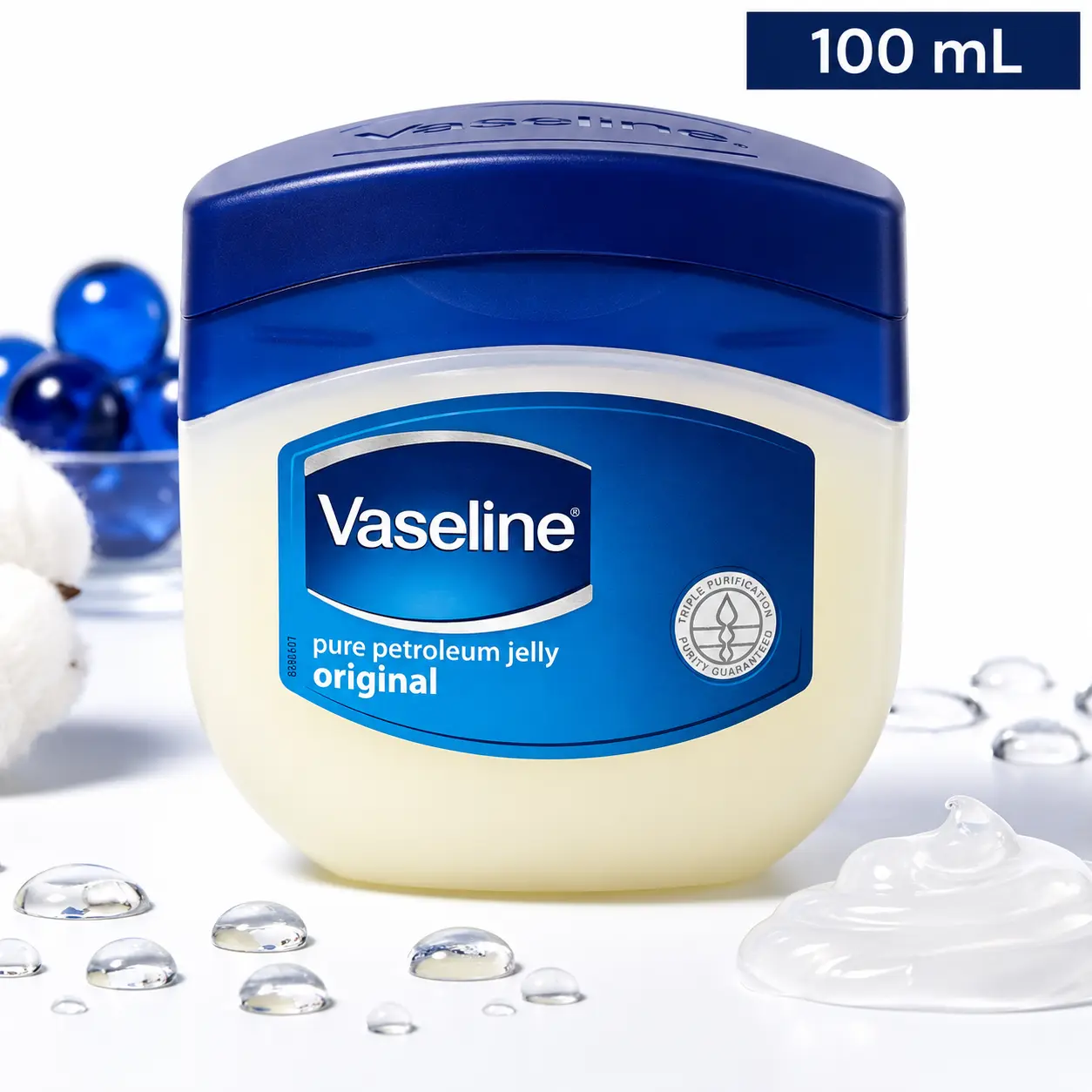 Vaseline Original Pure Petroleum Jelly (100mL/3.4oz) - Triple-Purified Skin Protectant, Rich Conditioning Body Moisturizer for Deep Hydration