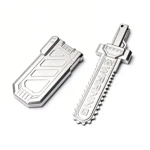 Gunmetal Magnetic Ejection Sword Fidget Slider Adjustable 6 Gear Tactile EDC Stress Toy gift for Adults Anxiety Relief ADHD Focus hand Click Sound Sensory Gadget home visual fidget toy