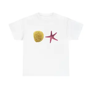 Sea Sponge and Pink Starfish T-Shirt | Unisex Cotton Tee