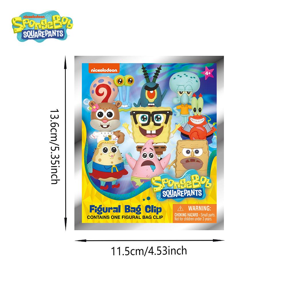1PC Officially licensed SpongeBob SquarePants 3D animated blind box keychain featuring random characters like SpongeBob Patrick Star Squidward Tentacles Mr. Krabs and other friends from Bikini Bottom. Includes one adorable PVC collectible charm, Nickelode