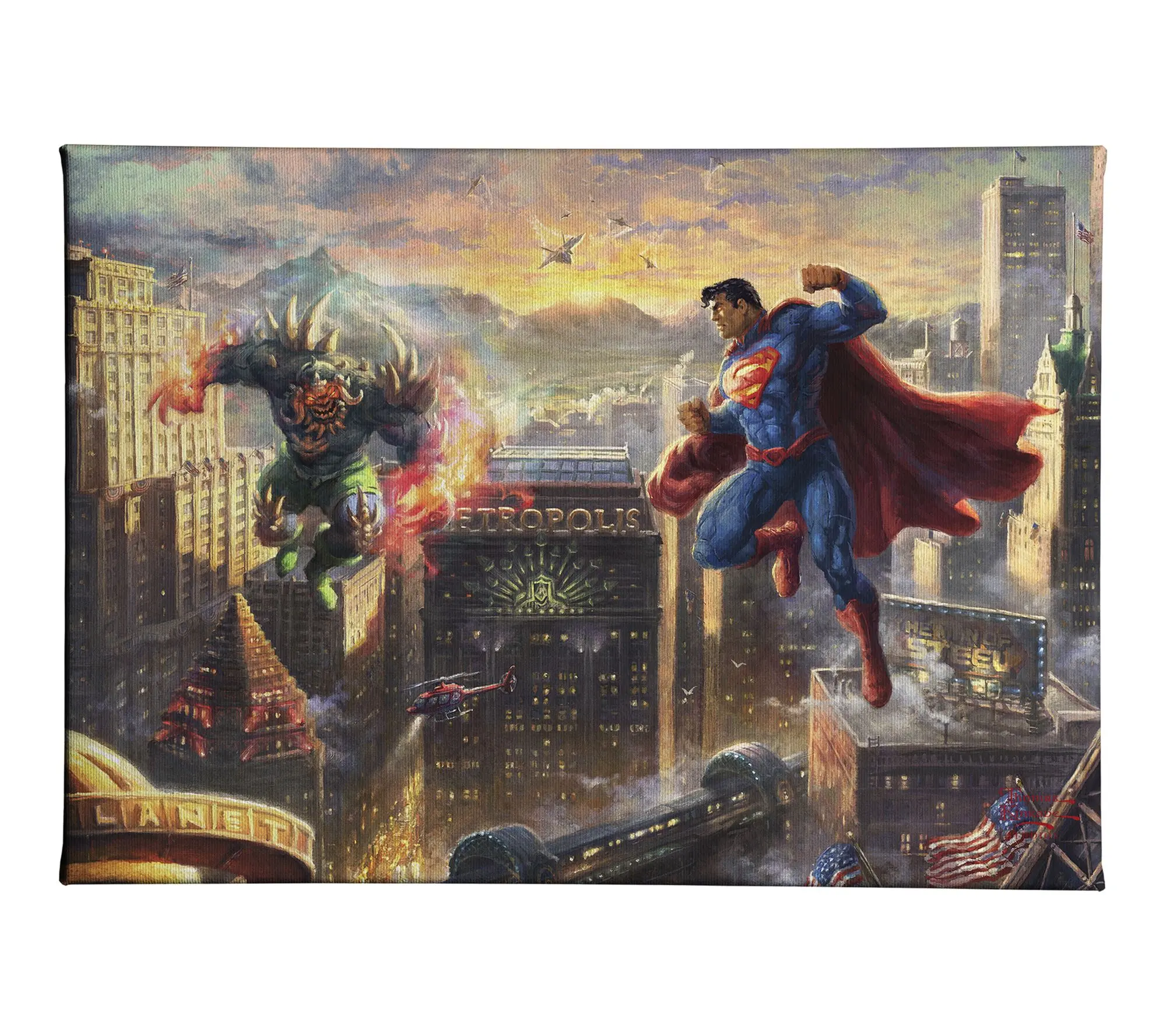 Thomas Kinkade Superman Man of Steel 10x14 Gallery Wrap