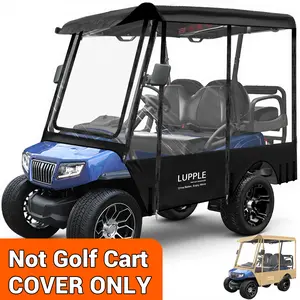 LUPPLE Golf Cart Enclosures 4 Passenger for Evolution D5 Ranger/Maverick 2+2 Plus, for Classic/Forester 4 Plus, Extended Long Roof 600D Waterproof Windproof Rain Cover