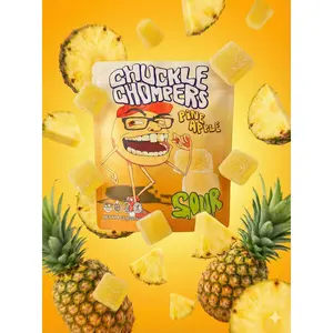 Tropical Pineapple Sour Chuckle Chompers - 1 Pack (Over 50+ Handcrafted Gummies)