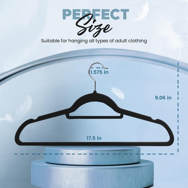 Utopia Home Velvet Hangers 50 & 100 Pack - Premium Non-Slip Clothes Hangers - Black, 360° Rotating Hook, Heavy Duty for Coats, Jackets & Dresses Hanging Sturdy