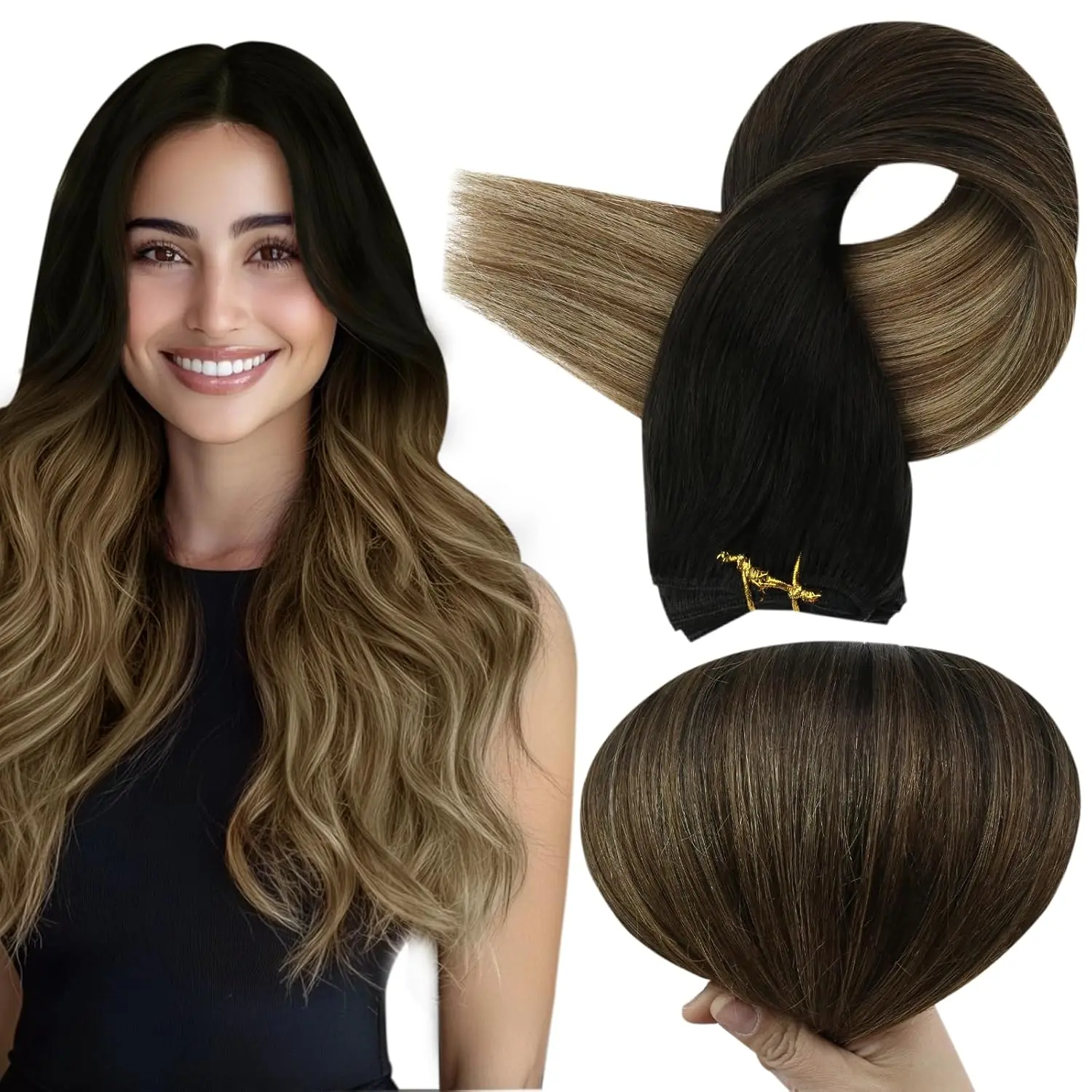 #T1B/6P27 Black to Chestnut Brown Highlight Honey