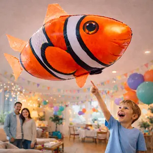 Remote Control Clownfish Toy Animal Toy Easter Toy Infrared Remote Control Flying Balloon Gift Easter Party Decoration Balloons Anti-Gravity Indoor Toys