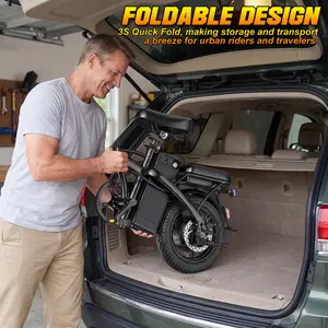 Electric Bike for Adults and Teens, 520W-560W Motor, 20-24MPH, 32 Miles Range, 48V 10Ah Battery, 3-Level Pedal Assist, 14" Foldable Mini Electric Bicycle, UL 2849 Certified compact Removable Battery urban commuting Folding Commuter plegable electrica deal