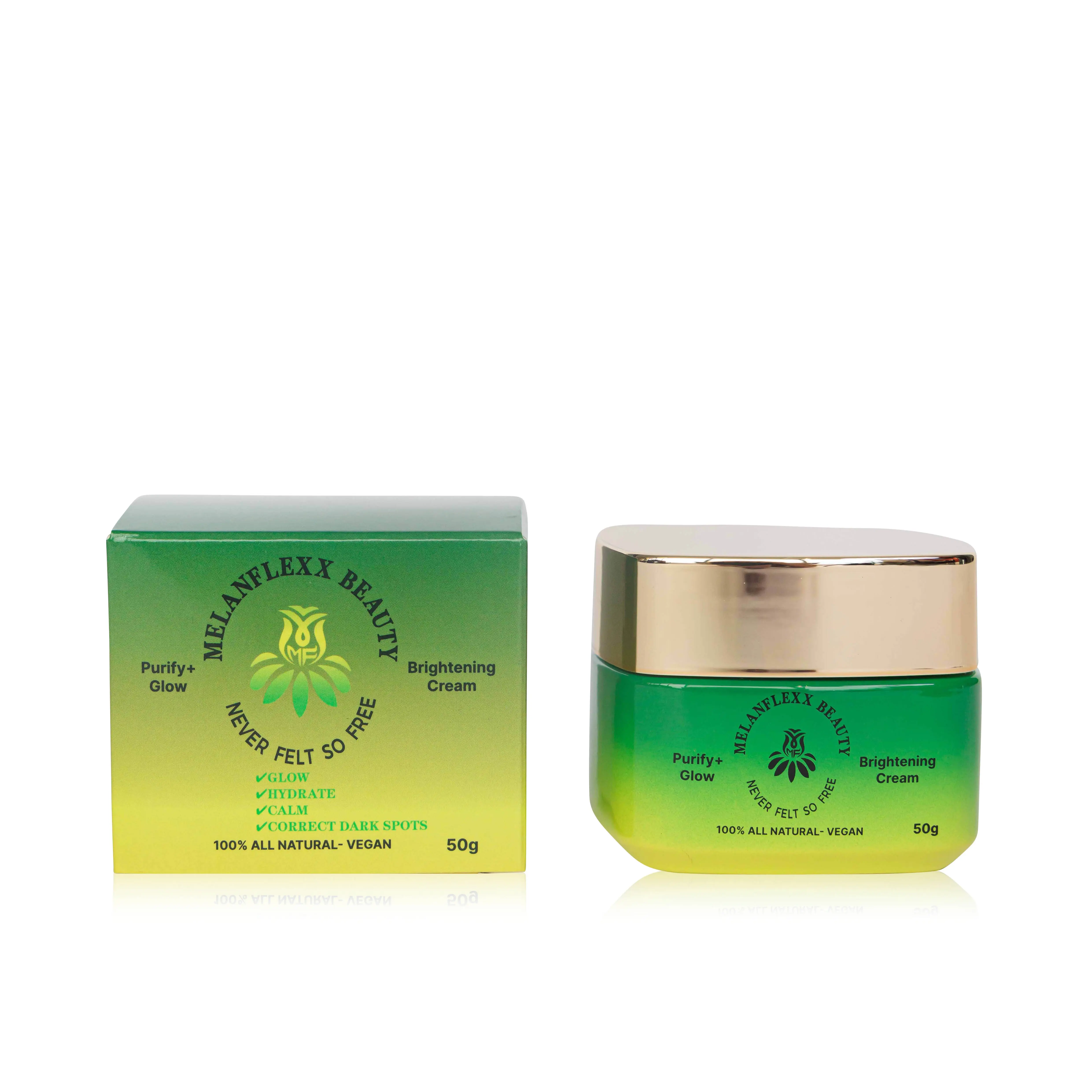 MELANFLEXX Beauty Brightening Cream - 100% Natural -Lactic Acid , Kojic Acid, Licorice Root & Mulberry Fruit Extract for Hyperpigmentation & Melanin- Rich Skin